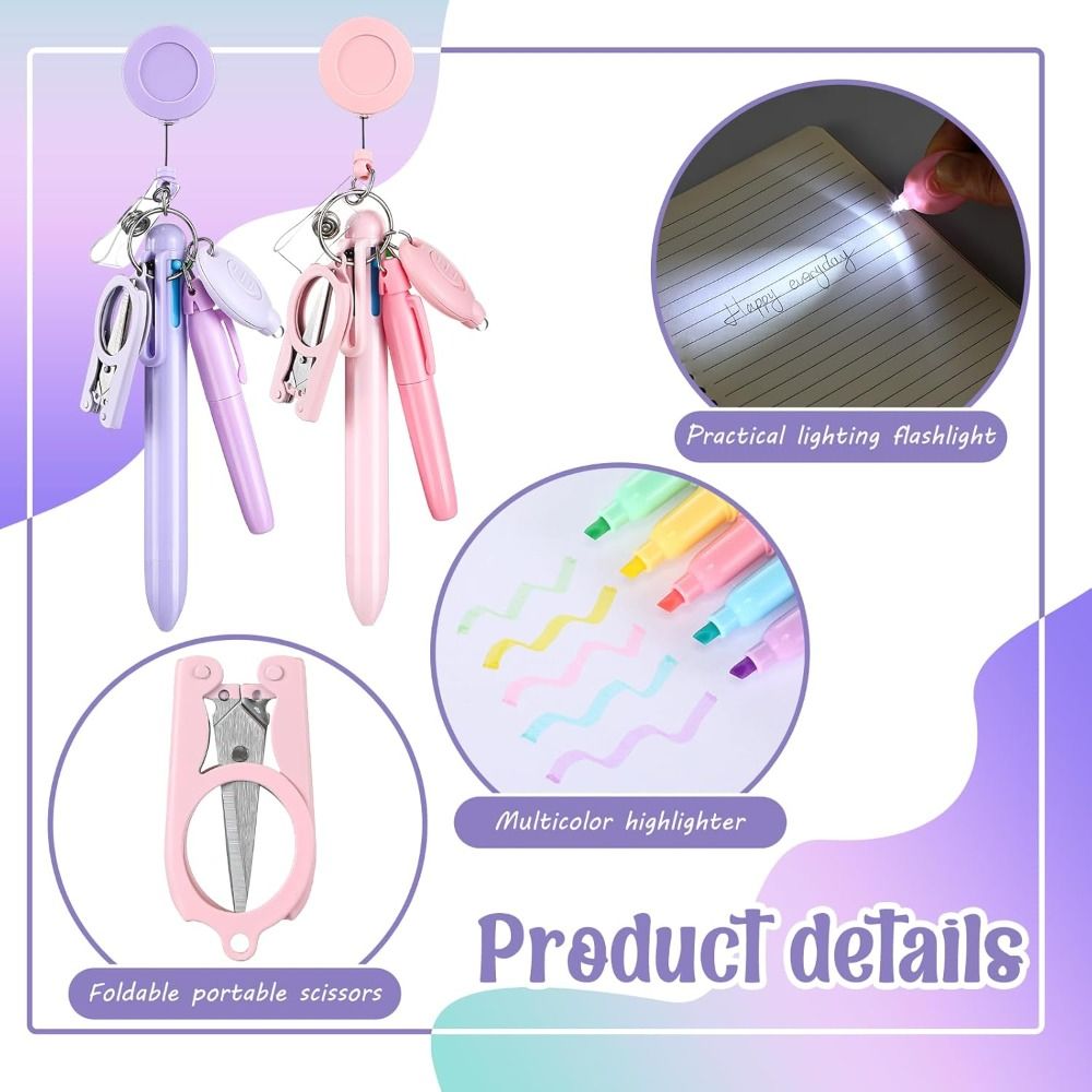 Penn Reel Fierce - DIY Einziehbares Krankenschwester-Stift-Set, Tragbares Drehbares Studenten-Ausweis-Set,