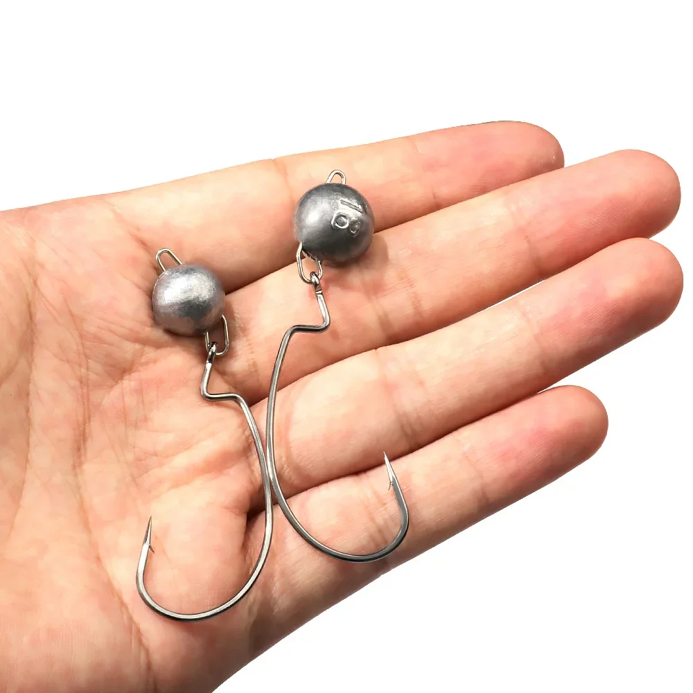 5 stücke Metall Jig Kopf Wurm  – Fishing Hook Offset Bewertung und Preis